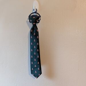 Elegant Green Santa Patterned Boys Tie